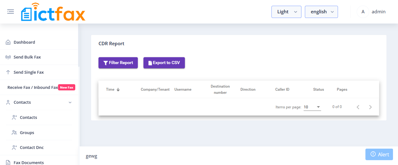 ICTFax CDR reports